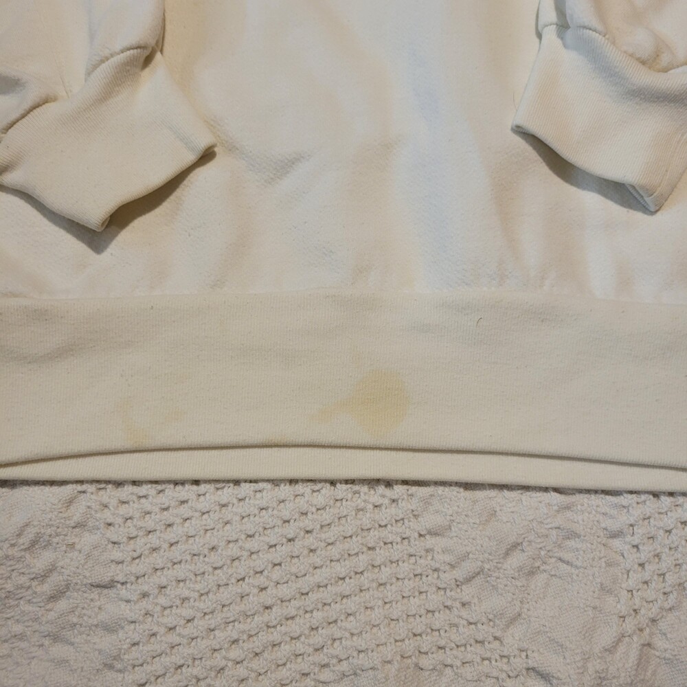 Vintage 80s 90s cancun Large Cream Crewneck Sweatshirt Embroidered Anchor vtg